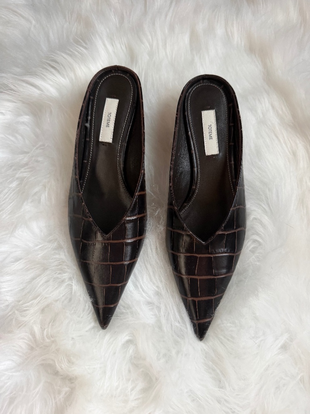 Brand New Toteme Croc Embossed Mules 38
